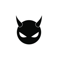 Devil Skull Black Logo Design Vector Design