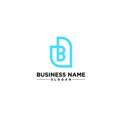 Obraz premium B dot Simple Modern logo Vector Design Line 