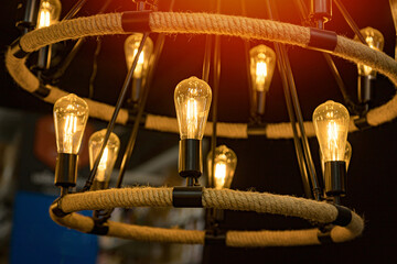 Warm orange light chandeliers for home decoration