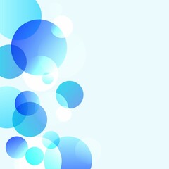 Holographic Blue Bubbles flowed in light blue background