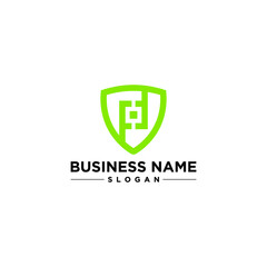 Green Eye Shield Security Simple Modern Logo Vector Design