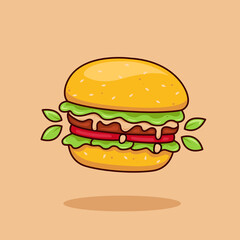 Plant based burger for vegan illustration