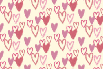 ピンクと赤のハートのオークル背景の壁紙
