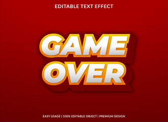 Fototapeta na wymiar game over text effect editable template use for business brand and logo