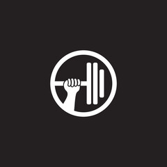 gym hand muscle weight lift symbol vector