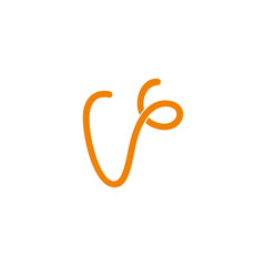 letters vg simple loop line linked logo vector