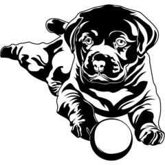 Cute puppy SVG design, playing dog print