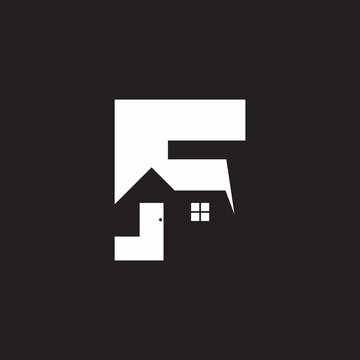 recommend clip art: abstract home letter f geometric silhouette design logo vector