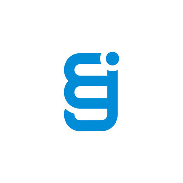 letter 8j simple linked geometric line logo vector