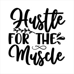 yoga svg design hustle for the muscle