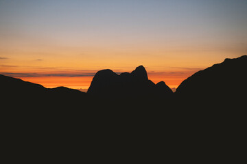 sunset in the mountains