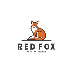 Red Fox Logo Design Vector Image