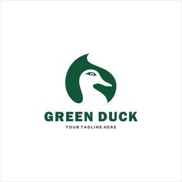 Duck Waterfowl Mallard Green Logo Design Vector Image