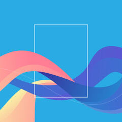frame with abstract colorful line wave background