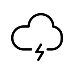 Cloud forecast lightning rainy weather icon