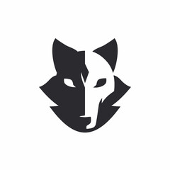 Wolf head mark symbol icon vector illustration template. Animal logo isolated on white background.