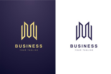 Initial Letter M Logo For Business or Media Company.