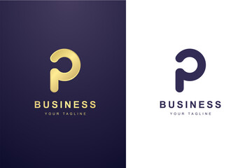 Initial Letter P Logo For Business or Media Company.