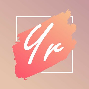 YR initial brush logo letter linked square