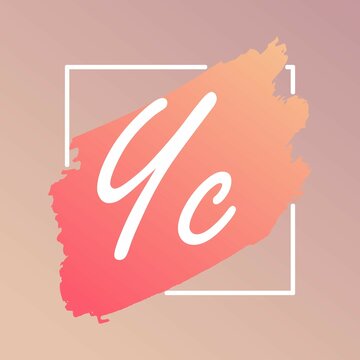 YC initial brush logo letter linked square