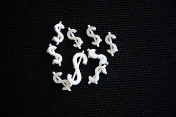 Dollar Signs on a pin board. 