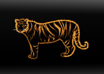 Illustration of 2022 Spring Festival in the year of the tiger