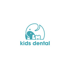 Minimalist design Kids Dental health logo design