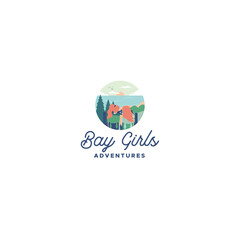 Modern colorful Bay Girls Adventure logo design