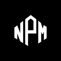 NPM letter logo design with polygon shape. NPM polygon and cube shape logo design. NPM hexagon vector logo template white and black colors. NPM monogram, business and real estate logo.