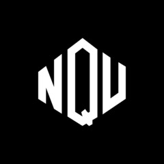 NQU letter logo design with polygon shape. NQU polygon and cube shape logo design. NQU hexagon vector logo template white and black colors. NQU monogram, business and real estate logo.