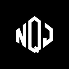 NQJ letter logo design with polygon shape. NQJ polygon and cube shape logo design. NQJ hexagon vector logo template white and black colors. NQJ monogram, business and real estate logo.