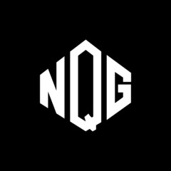 NQG letter logo design with polygon shape. NQG polygon and cube shape logo design. NQG hexagon vector logo template white and black colors. NQG monogram, business and real estate logo.
