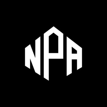 NPA letter logo design with polygon shape. NPA polygon and cube shape logo design. NPA hexagon vector logo template white and black colors. NPA monogram, business and real estate logo.