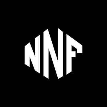 NNF letter logo design with polygon shape. NNF polygon and cube shape logo design. NNF hexagon vector logo template white and black colors. NNF monogram, business and real estate logo.