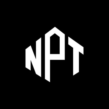 NPT letter logo design with polygon shape. NPT polygon and cube shape logo design. NPT hexagon vector logo template white and black colors. NPT monogram, business and real estate logo.