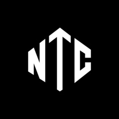 NTC letter logo design with polygon shape. NTC polygon and cube shape logo design. NTC hexagon vector logo template white and black colors. NTC monogram, business and real estate logo.