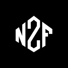 NZF letter logo design with polygon shape. NZF polygon and cube shape logo design. NZF hexagon vector logo template white and black colors. NZF monogram, business and real estate logo.