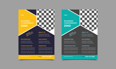 Conference Flyer Design Template. vector illustration.