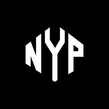 NYP letter logo design with polygon shape. NYP polygon and cube shape logo design. NYP hexagon vector logo template white and black colors. NYP monogram, business and real estate logo.