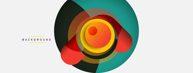 Obraz premium Creative geometric wallpaper. Minimal abstract background. Circles composition vector illustration for wallpaper banner background or landing page