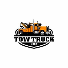 Naklejka premium tow truck - towing truck - service truck logo isolated vector 
