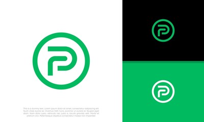 Initials P logo design. Initial Letter Logo.	