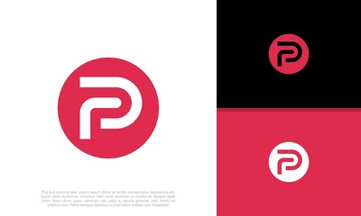 Initials P logo design. Initial Letter Logo.	