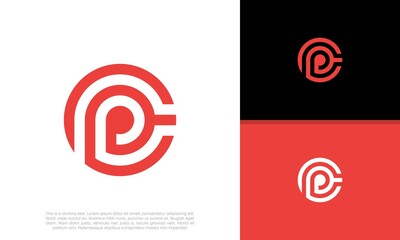 Initials P logo design. Initial Letter Logo.	