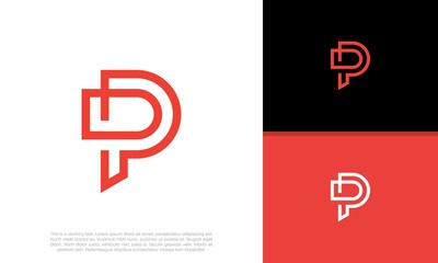 Initials P logo design. Initial Letter Logo.	