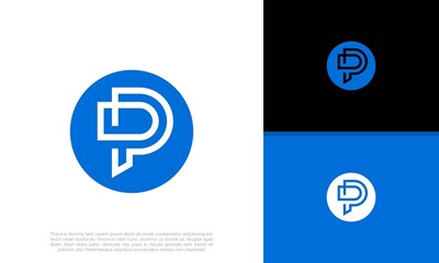Initials P logo design. Initial Letter Logo.	