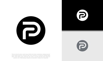 Fototapeta Initials P logo design. Initial Letter Logo.	 obraz