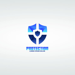 shield logo vector simple and elegant design