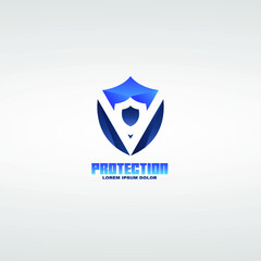 shield logo vector simple and elegant design