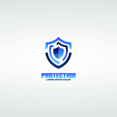 shield logo vector simple and elegant design